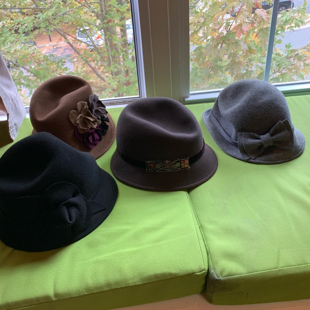 Four wool hats